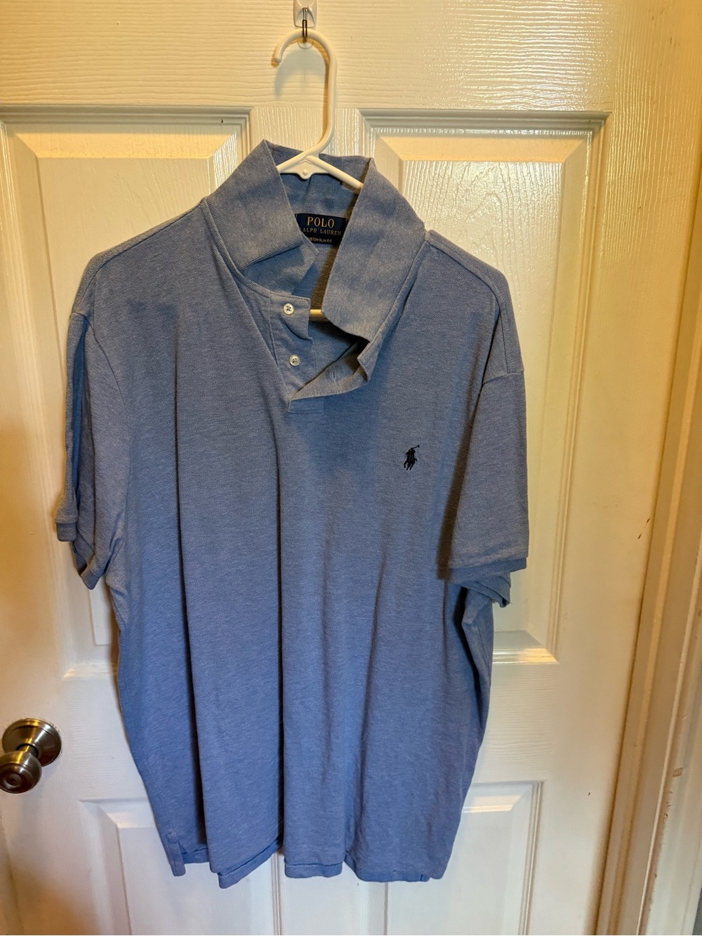 Polo by Ralph Lauren Men's Blue Short Sleeve Polo with Embroidered Pony